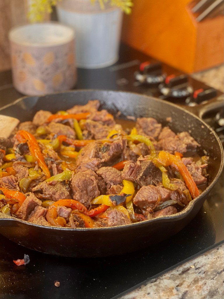 Sajiyeh—Palestinian Beef and Peppers Famie Bananie Bread